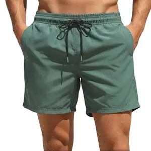 Men's Swim Trunks Quick Dry Breathable Pockets for Summer Beach Cruise Water Park Gym Running Green