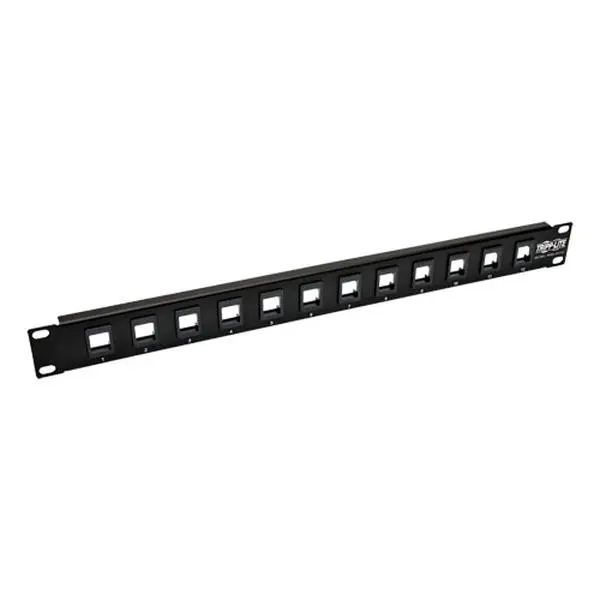 Tripp Lite N062-012-KJ 12-Port Keystone Blank Patch Panel - Network Switches & PoE Multi-Port Splitter for RJ45 Ethernet, USB, HDMI, Switches & Poe Multi-Port Splitter Network