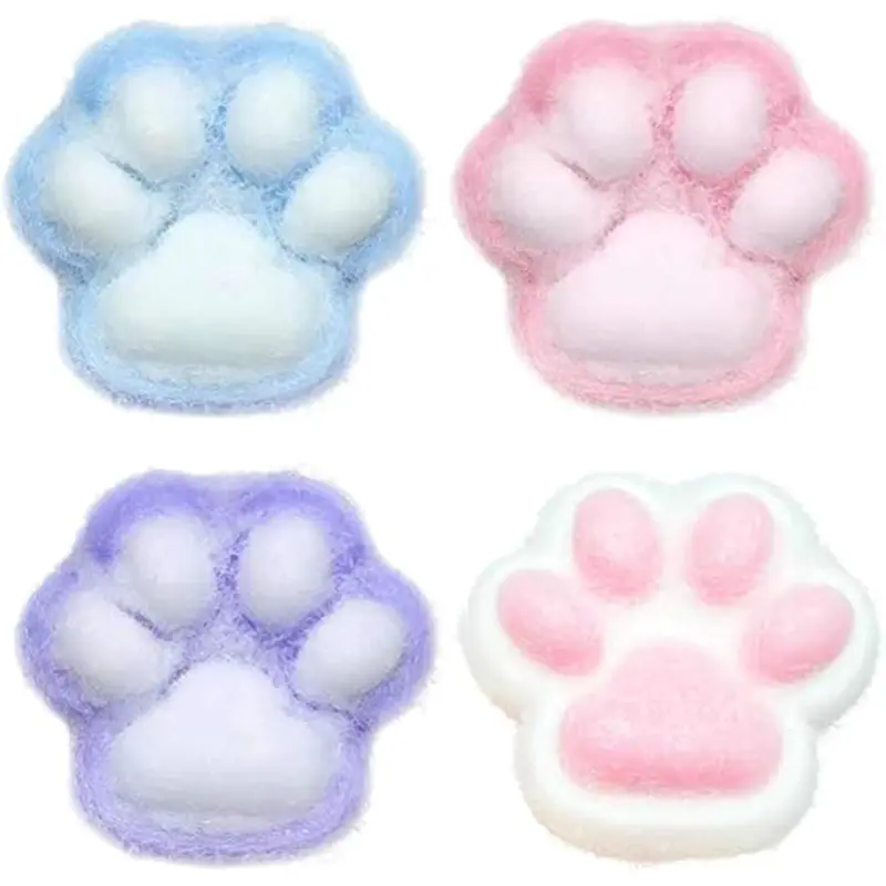 4 Pcs Taba Squishy Paw,Cute fufu Cat Squishy Stress Relief Fidget Toys for Adults, Party Favor Gift