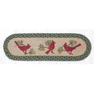 Capitol Importing 49-ST365C 27 x 8.25 in. Cardinals Printed Oval Stair Tread Rug