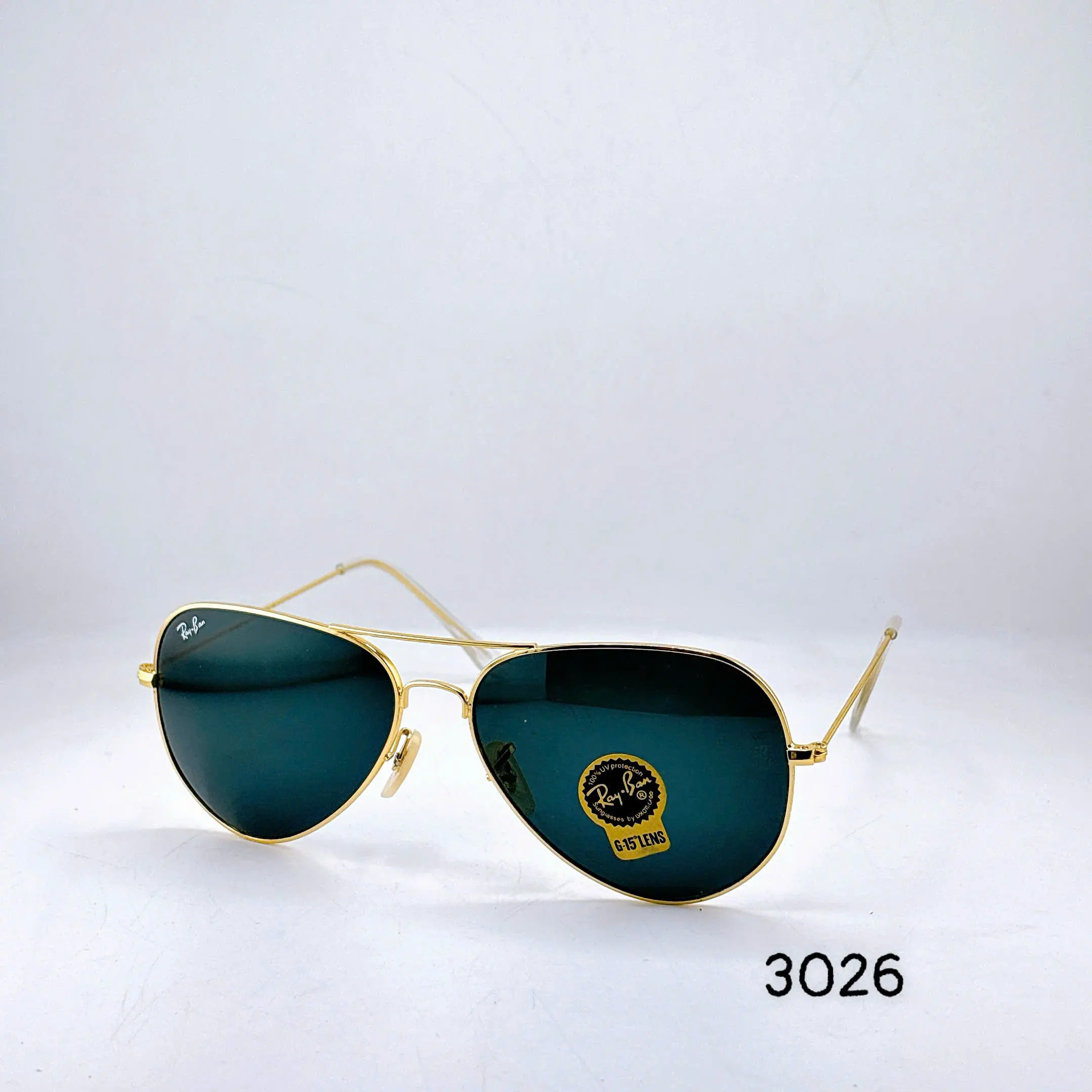 Ray-Ban Aviator Polarized Sunglasses UV Green Mirror Lens Gold Frame Fashion Shades for Men Women (include Box)