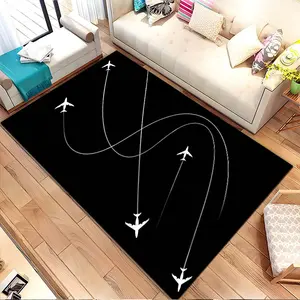 Airplanes with swooping trails. Printed pattern home carpet, suitable for living room, bedroom, kitchen mat, home decoration, carpet, and suitable as a holiday gift for family and friends
