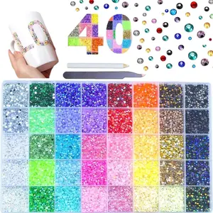Multicolor Rhinestones for Nail Art -Jelly Flatback Gems with Accessories,Professional DIY Nail Decor Supplies，Multicolor 3mm Flatback Gems for Crafts Clothing Clothes Tumblers Shoes Nails ,bedazzled  kit with tools wax pencil bedazzle crystal Resin