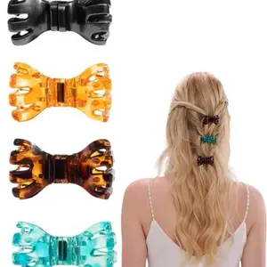 1pc Portable Creative New Metal Bow Magnetic Hair Clip, Smart Collarbone Magnetic Hair Clip, Strong Anti-Slip Magnetic Hair Clip For Women, Seamless Connection, Minimalist Design, No Pulling, Hair Accessories For Women, Head Accessories, Claw Clips, Hair
