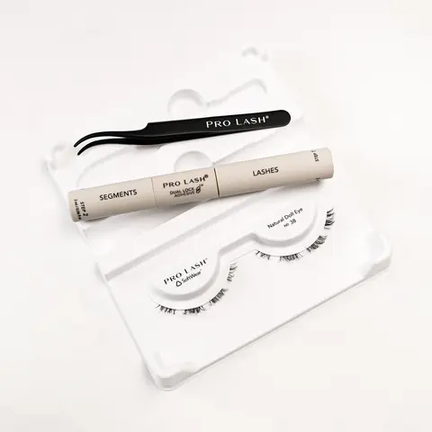Pro Lash SoftWear Clean Girl Fluffy Mini Cluster Lashes Kit - Natural-Looking, Lightweight 7-Day False Eyelash Extensions with Dual Lock Glue & Tweezers - Cosmetic Makeup Tool