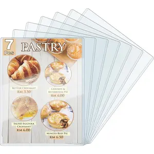 Rigid Print Protectors, 7 Pack 8.5 x 11'' Plastic Clear Page Sheet Protectors, Hard Paper Page Sleeves for Document, Paper, Picture, Photo