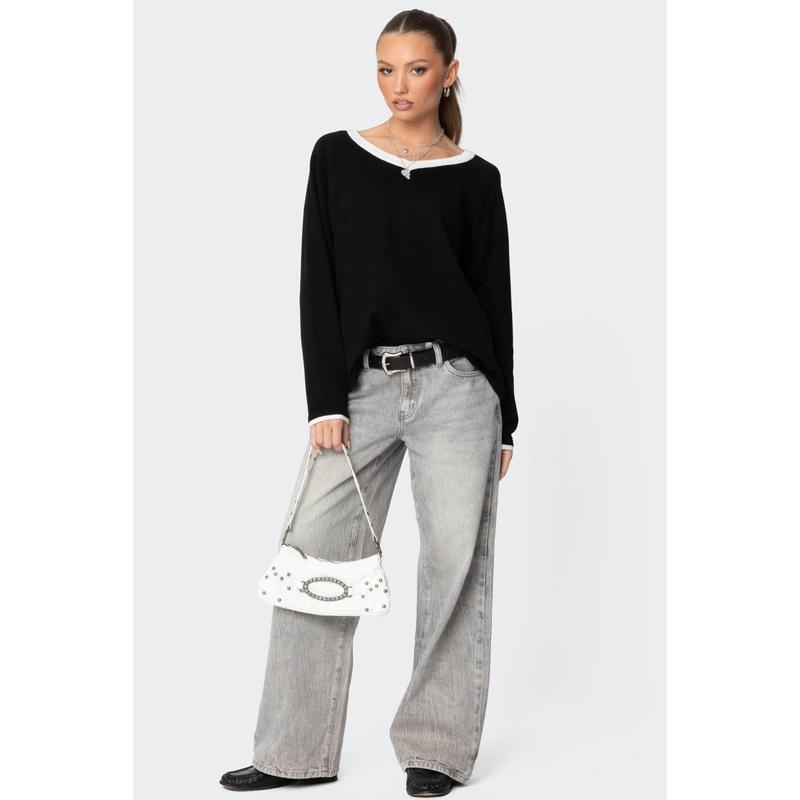 Magda Acid Wash Low Rise Baggy Jeans