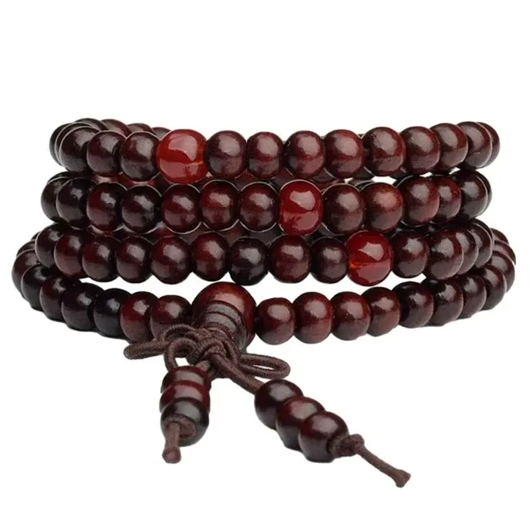 Buddha Harmony Dark Red Sandalwood 108 Bead Chakra Bracelet
