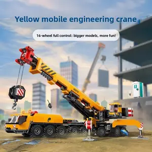 Compatible Sets City Series Building Blocks 60409 Yellow Mobile Construction Crane Excavator Car Children's Toys Assembling Gift