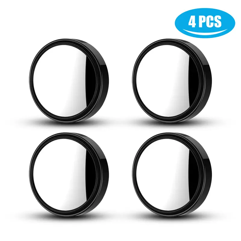 2/4Pcs Blind Spot Car Mirrors, 2.25 Inch Reusable Round HD Glass Convex 360° Wide Angle Side Rear View Mirror With Sucker For Cars SUV And Trucks
