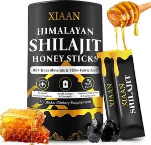 30 Sticks Shilajit Honey Sticks for Men & Women, Pure Himalayan Honey Shilajit with 85+ Trace Minerals