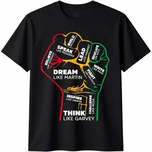 [100% Cotton] Powerful Black Fist T-Shirt With Motivational Words For Change.