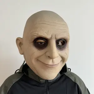 Uncle Fester Style Latex Mask, Realistic Bald Old Man Costume Mask for Halloween, Cosplay & Themed Parties