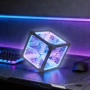 3D Magic Cube Abyss Light - RGB Dynamic Flow LED Lamp - Rechargeable Sci-Fi Atmosphere Light for Gaming Desk & Bedroom