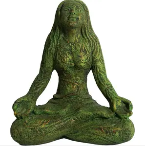 Volcanic Stone Statue Mother Earth Lotus Pose