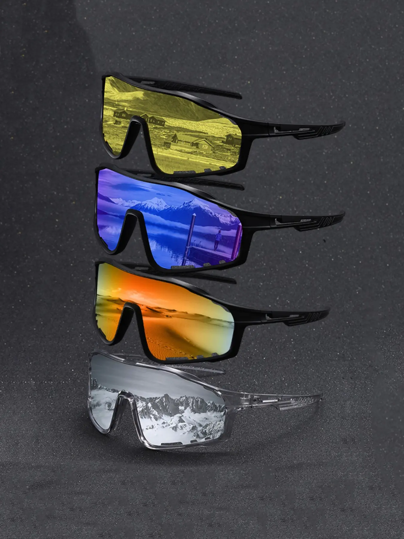 Unisex Fashion Uv400 Protection, Sporty Style PC Frame, Ideal for Daily Wear & Outdoor Activities, Trendy Styling Sunglasses
