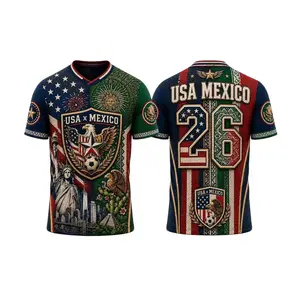 USA - Mexico Jersey, Mexican USA 2026 Soccer Jersey – Personalized Football Fan Unisex World Soccer 2026 Personalized Number USA Flag