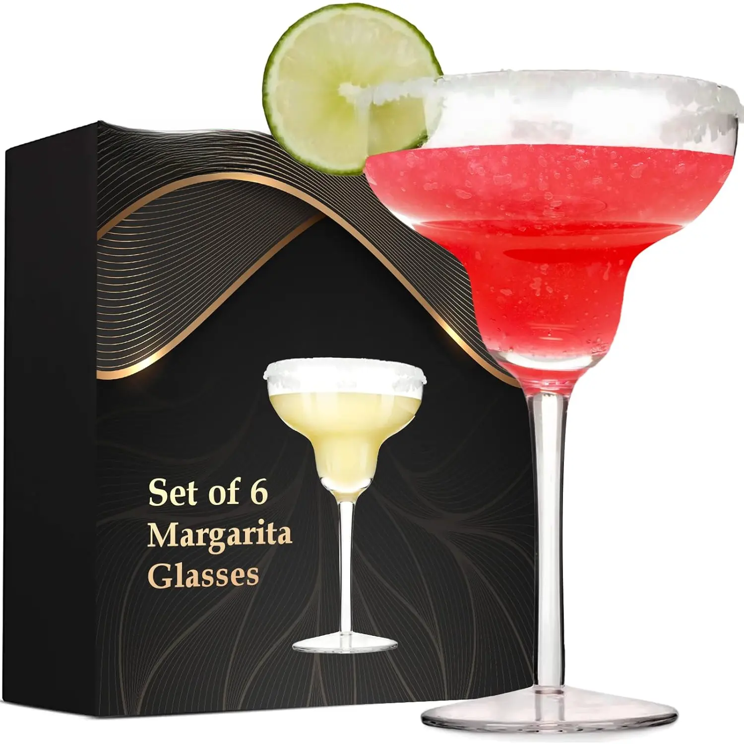 Set of 6 Margarita Glasses Martini Glasses, , Gin, , Tall Cosmopolitan Glasses Bar Drinking Glasses Goblet  Set