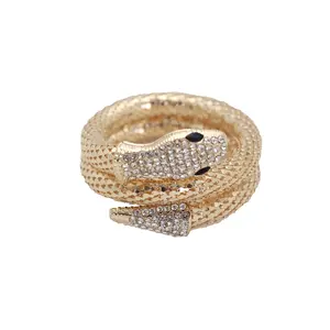 Women Wrap Around Bracelet Western Fashion Jewelry Gold Metal Snake