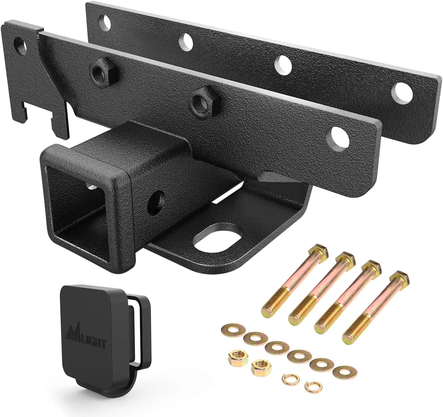 Nilight 2-Inch Rear Bumper Tow Trailer Hitch Receiver Kit, Bolt-On Fit, Steel Tube, Corrosion Resistant, Max 3500lbs Rating, Complete Hardware, 2”Hitch Cover with Hook Ring, Compatible with 2018-2025 Wrangler JL JLU 2/4 Door Unlimited (Exclude JK Models)