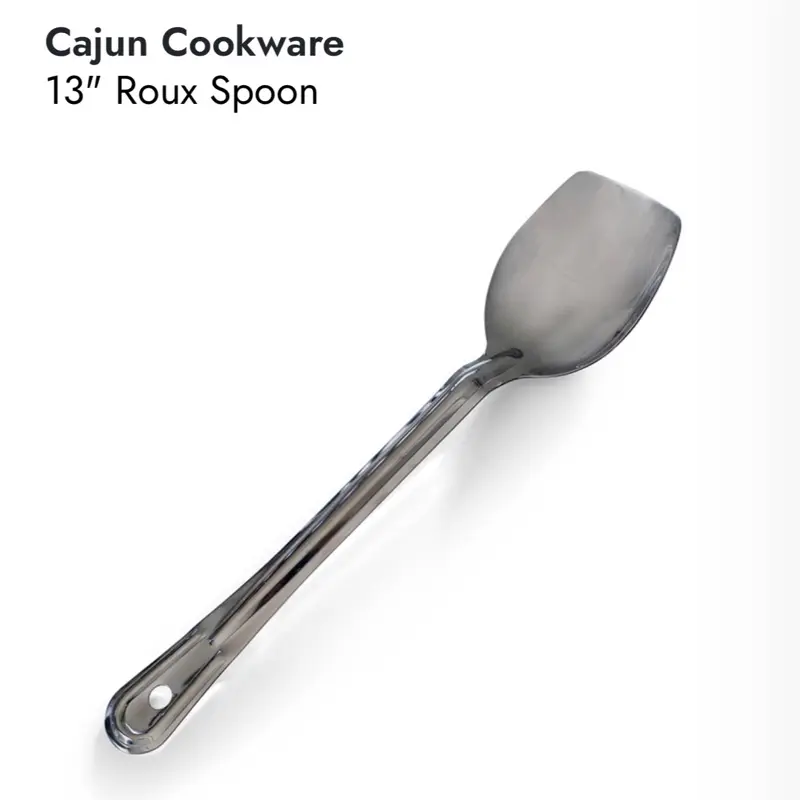 Cajun 13-in Roux Spoon, Durable Cookware for Authentic Cajun Cooking Prep