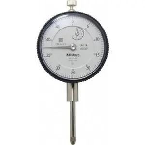 Mitutoyo Dial Drop Indicator: 1" Range, 0-50 Dial Reading, 0.0005" Graduation, 2-3/16" Dial Dia 0.05" per Revolution, Lug Back, 0.002000" Accuracy, Revolution Counter 2776A