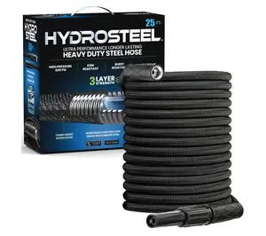 Hydrosteel 25' Heavy Duty Light Stainless SteelGarden Hose