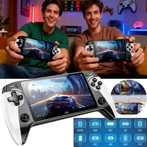 X9 Handheld Game Console, Rechargeable Portable Gaming Machine, 5.5 Inch HD Screen, Retro Arcade with 3500 Games, Home & Travel Use