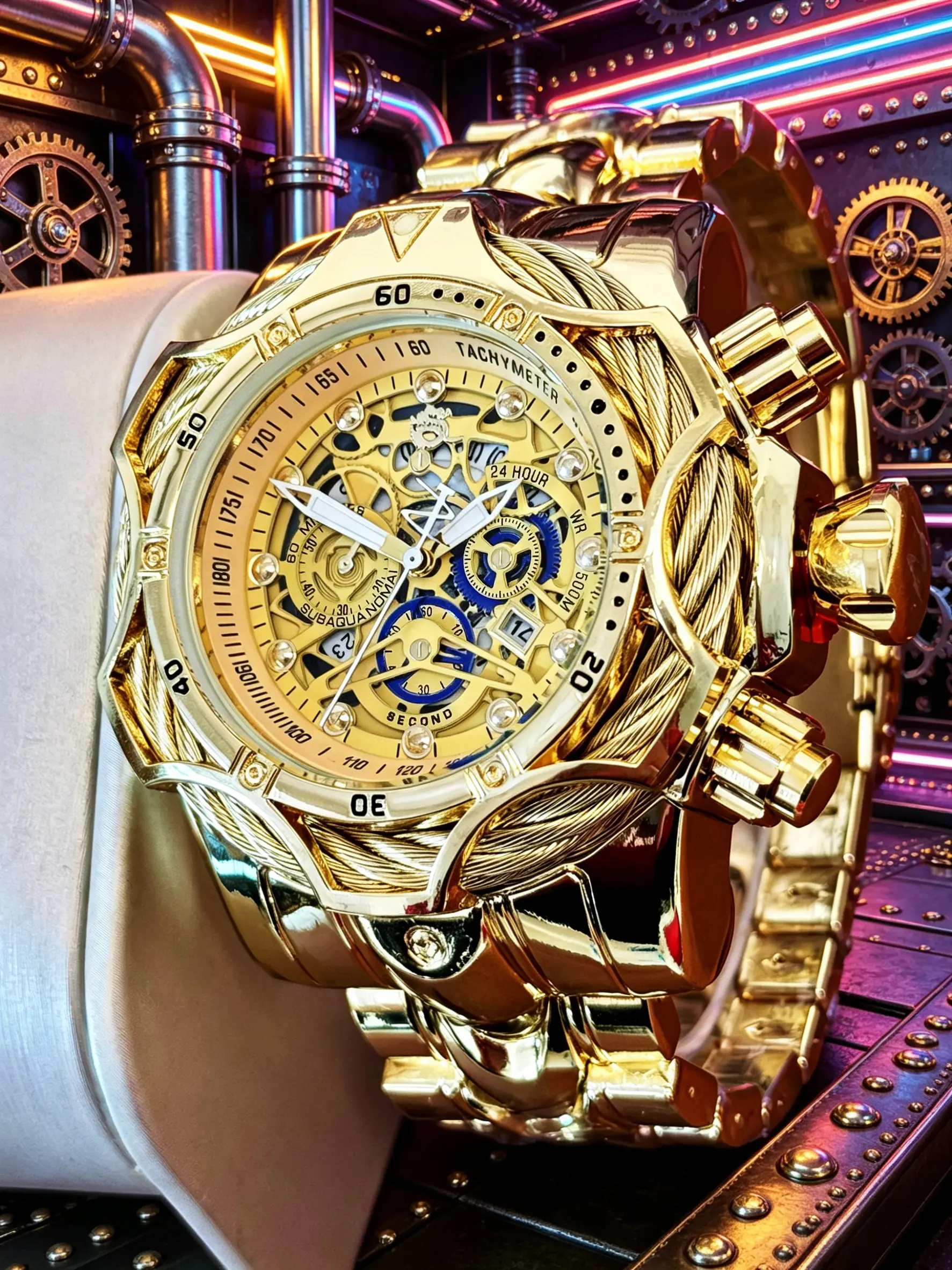 Street Punk Large Dial Men's Watch Stainless Steel Wire Quartz Wristwatch【BIG ONE WATCH】 Street Punk Large Dial Men's Watch Stainless Steel Wire Quartz Wristwatch【BIG ONE WATCH】