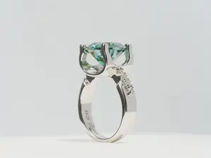 【JIKU】Mermaid's Tear Ring | Dual-Track Side Stones + Color-Shift Fire  R2003