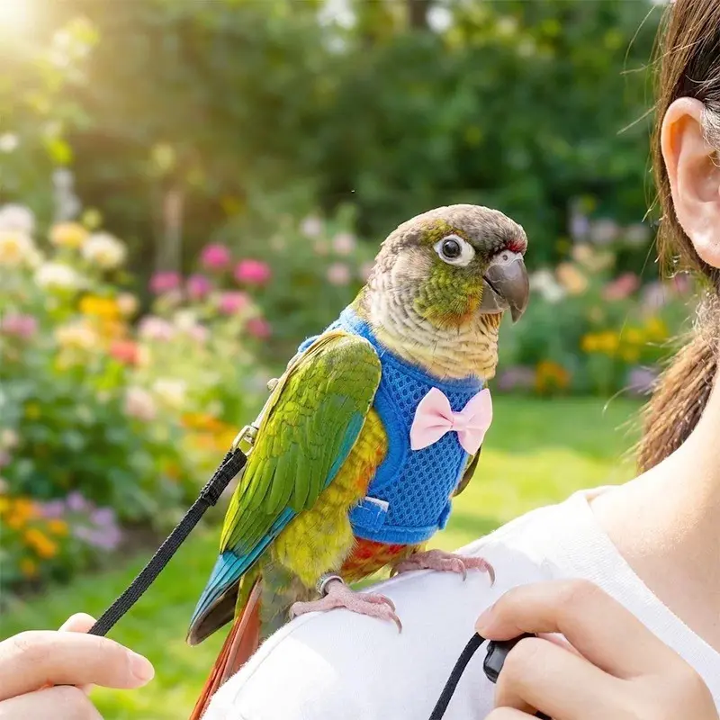 Parrot Harness Training Flying Rope Set, Parrot Outdoor Leash, Sun Conure Budgie Tiger Stripe Small Sun Release Rope, Bird Flight Vest