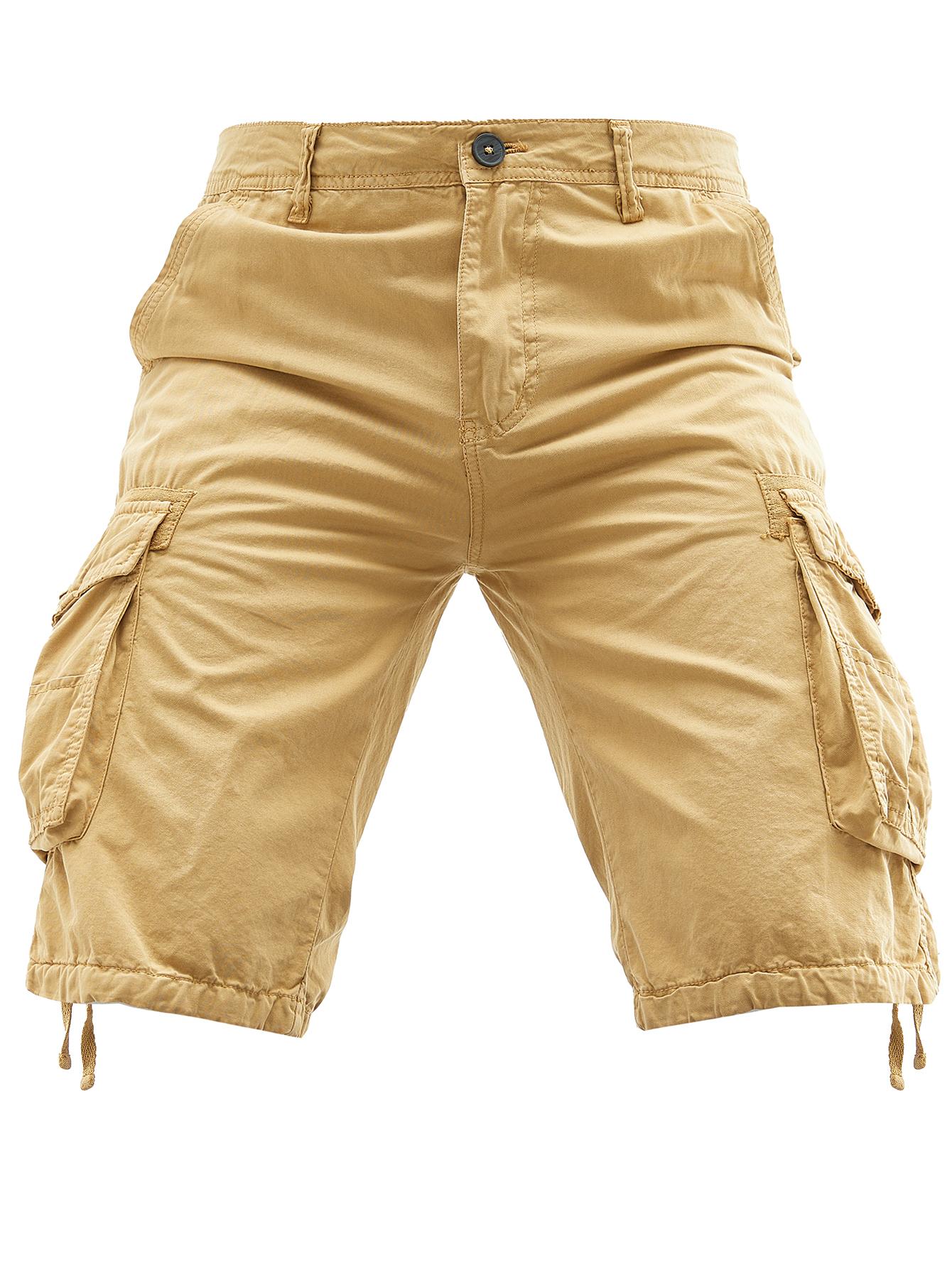 Men's 100% Cotton Cargo Shorts Solid Color Casual Lightweight Multi Flap Pockets Large Capacity Storage Outdoor Hiking Camping Daily Wear Breathable Comfy Summer Shorts Male Durable Streetwear