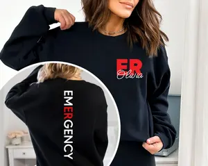Custom Emergency Department Sweatshirt, Personalized ER Nurse Sweatshirt, Emergency Room Tech Gift, Emergency Nurse Gift ED Crewneck Sweater