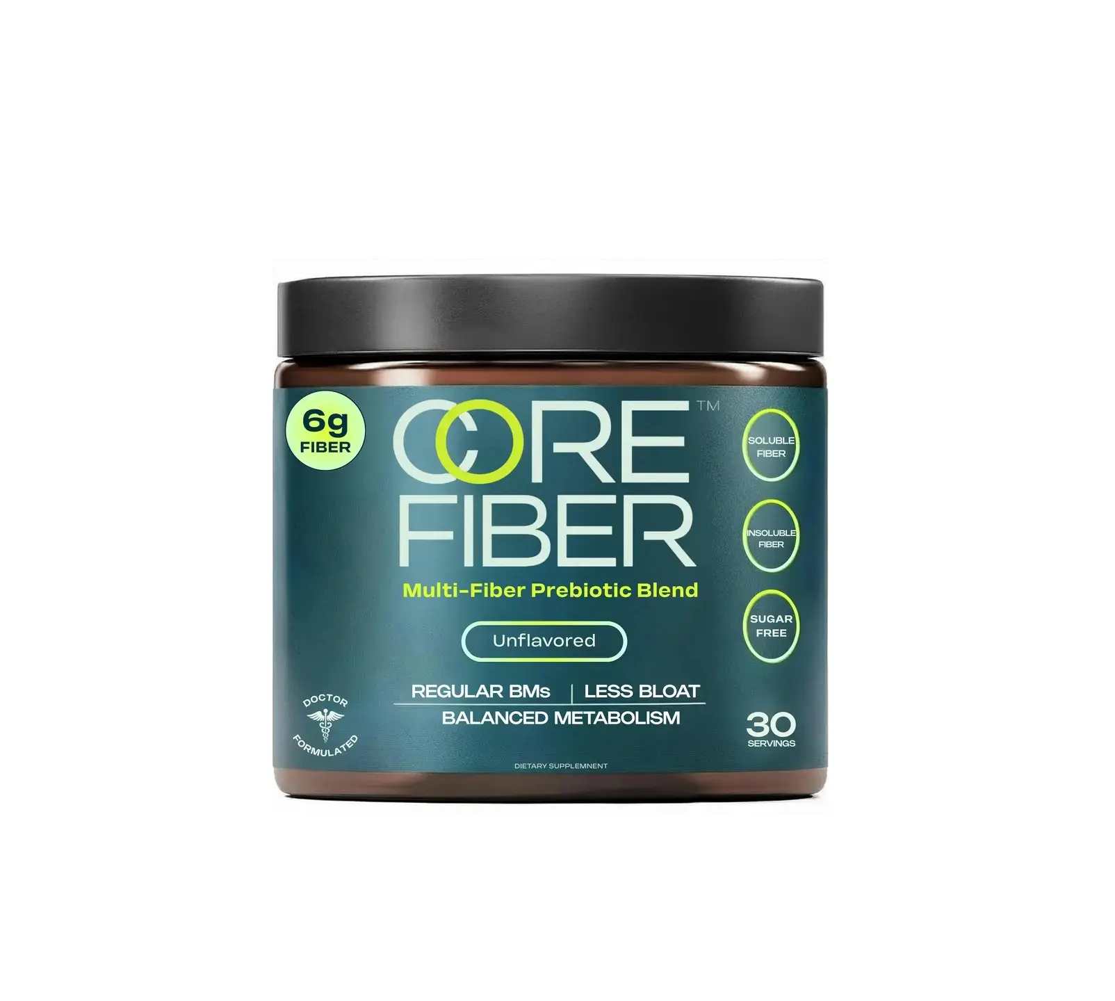 Core Fiber - Prebiotic Blend 30 Servings – Fiber Supplement for Women & Men – 6g Prebiotic Fiber Powder – Daily Blend for Gut Health, Bloating, Regular Digestion, Energy, Fitness & Healthcare – Soluble & Insoluble, Sugar Free