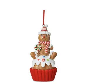 Clay Dough Gingerbread Man Cupcake Ornament, 4.5 in, by Holiday Time