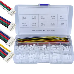 240PCS PH2.0 Pre-Crimped Cable Kit 26AWG Copper Wires with Heat Shrink Tubing, Compatible with Female Housing & Straight Male Connectors for LED, Home Use, DIY Electronics