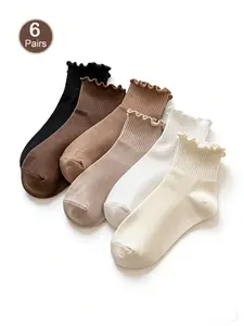Jk Spring Summer Women's Socks Set, Cute Fitted Low-Cut Ankle Socks, Japanese Style Mid-Calf Short Socks, Versatile Sweet Socks