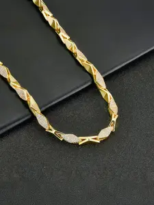 1PC ICED CHICS diamond-shaped snake bone chain, hip-hop and cool street style, copper inlaid with zircon material, stable coating, suitable for daily wear, Iced Out Jewelry