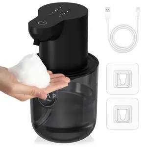 Automatic Motion Sensor Soap Dispenser, 13.53oz USB Rechargeable Touchless Foam Liquid Dispenser, 4 Speed Adjustable Wall Mounted Modern Design
