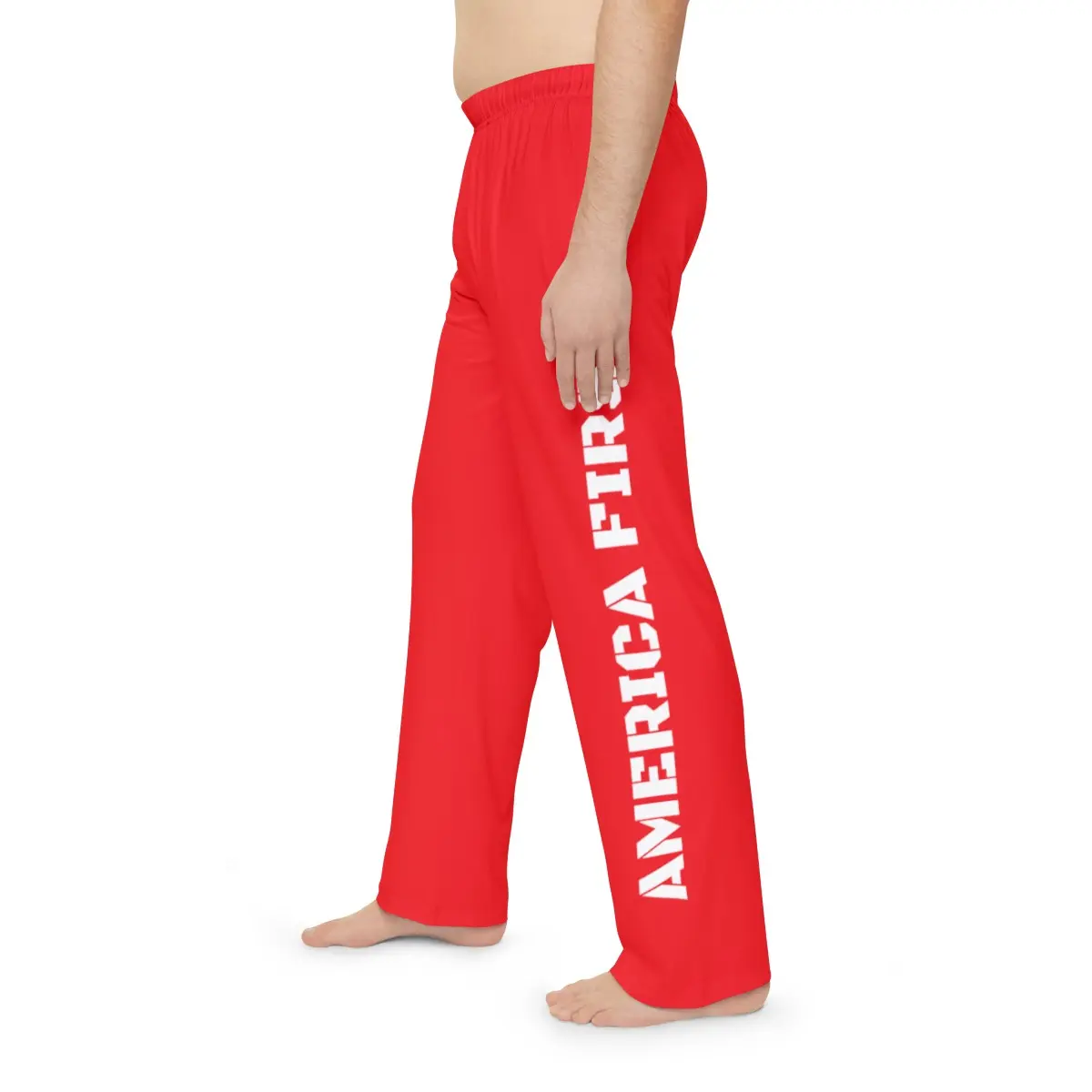 America First Red Men's Polyester Lounge Comfy Pajama Pants Trump