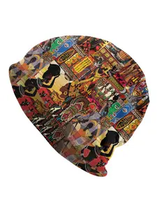 BIIHUDU African Tribal Hats for Women & Men - Funky Bonnet Beanie with Tribal Patterns, Ethnic Cultural for Festivals, Parties, Casual Attire - Comfortable Casual