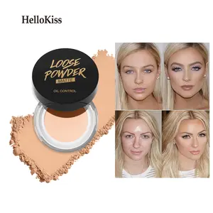 Hellokiss Setting Powder with Puff, Clear and Natural, Waterproof, Oil Control, Long-lasting, Compact Powder, Beauty Makeup