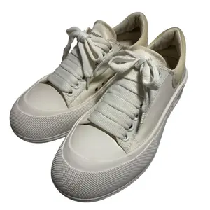 Pre-owned Alexander McQueen Cotton Small Leather Goods Plimsoll Sneakers