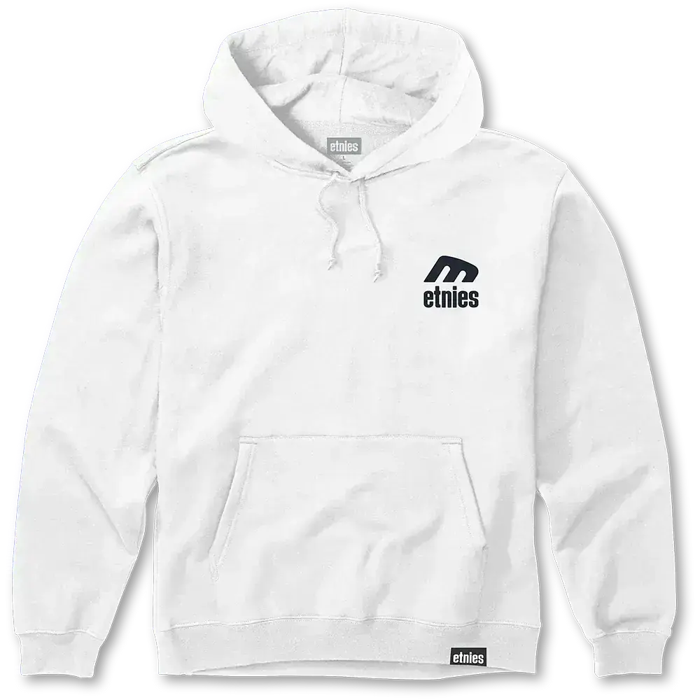 ETNIES Men's Icon E Pullover Hoodie, Midweight Cotton-Blend Fleece Sweatshirt for Casual Streetwear with Pouch Pocket, Jersey, Tops, Sweatshirts, Fabric, Menswear, Ribbed, Plain, Long Sleeve, Polyester