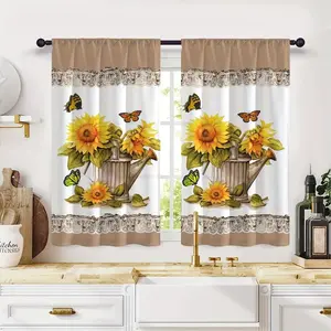 2pcs Modern Eyelet Window Curtains - Beautiful Patterns, Polyester Light Filtering Twill Weave Panels, Privacy & Decor Home Textile for Living Room, Bedroom, Beautiful Patterns Curtains