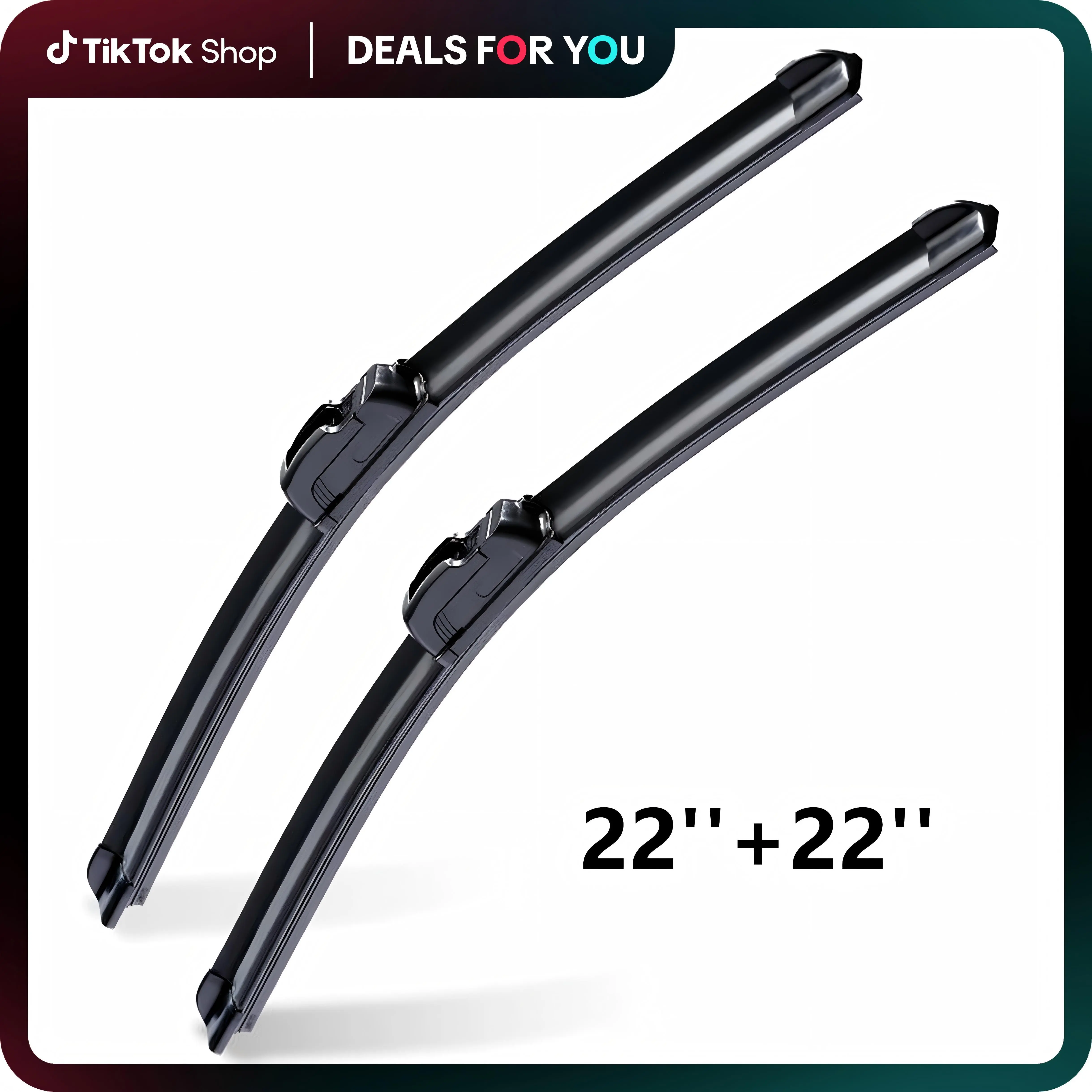 ITUTN OEM Quality 22''+22'' Frameless Snow Windshield Wiper Blades – Ultra Quiet, Streak-Free, Dual-Layer Coating, Weatherproof, Easy Installation, Universal J-Hook Adapter