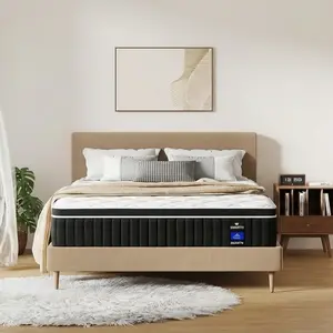 【SIMARTH 】SIMARTH 12/14 Inch  Size Hybrid Mattress, Gel Memory Foam & Pocket Spring for Pressure Relief & Motion Isolation, Medium Firm Feel, Bed in a Box