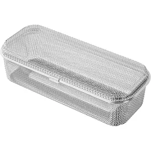 18/8 Food-Grade Stainless Steel Dishwasher Basket for Small Items, Bottle Accessories, Scoops, Forks, Chopsticks Cleaning, Silver