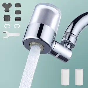 Water Filter for Sink Faucet with 3pcs Replacement Filters Reduce Chlorine, Lead, 720° Rotating, 2 Modes,Faucet Filter for Kitchen Sink, Kitchen/Bathroom/RV Faucets