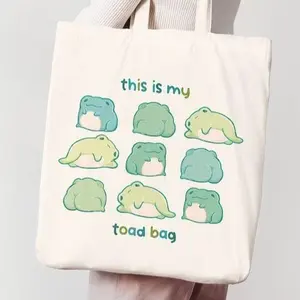 Tote Bag - This Is My Toad Bag | Cute Frog Tote Bag 100% Cotton | Shopping Bag | Jute Bag